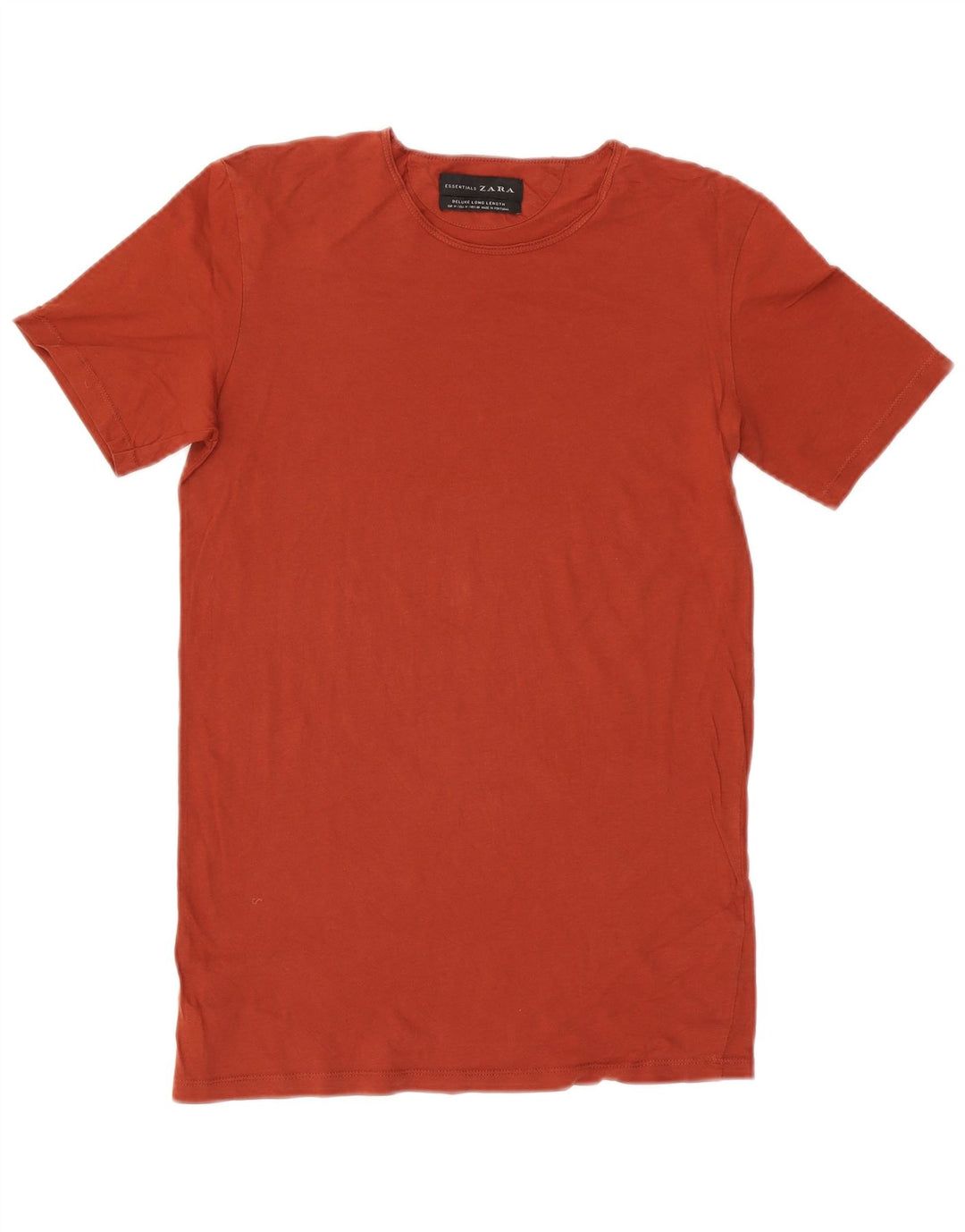Zara Womens Long T-Shirt Top UK 14 Medium Red Cotton