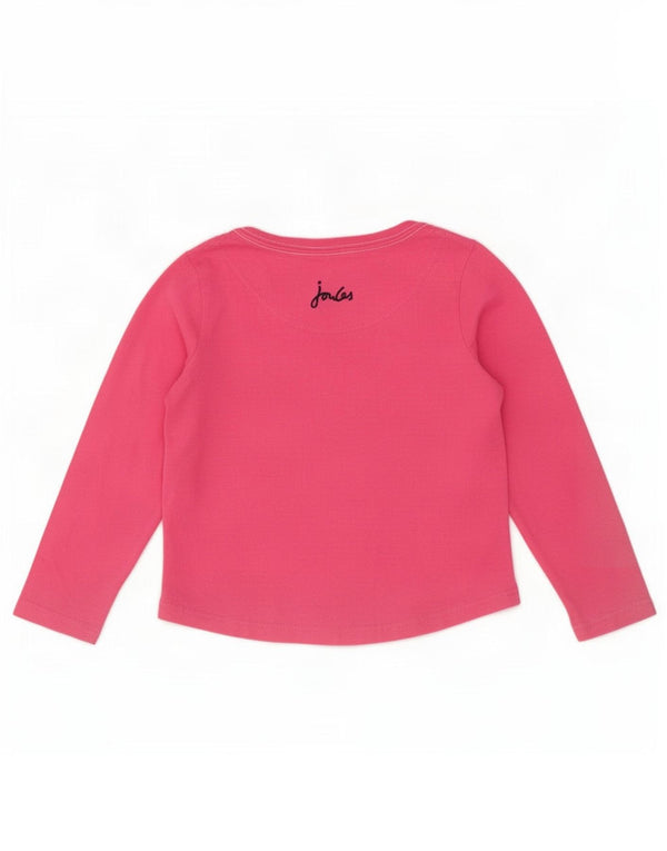 Joules Girls Graphic Top Long Sleeve 3-4 Years Pink Cotton
