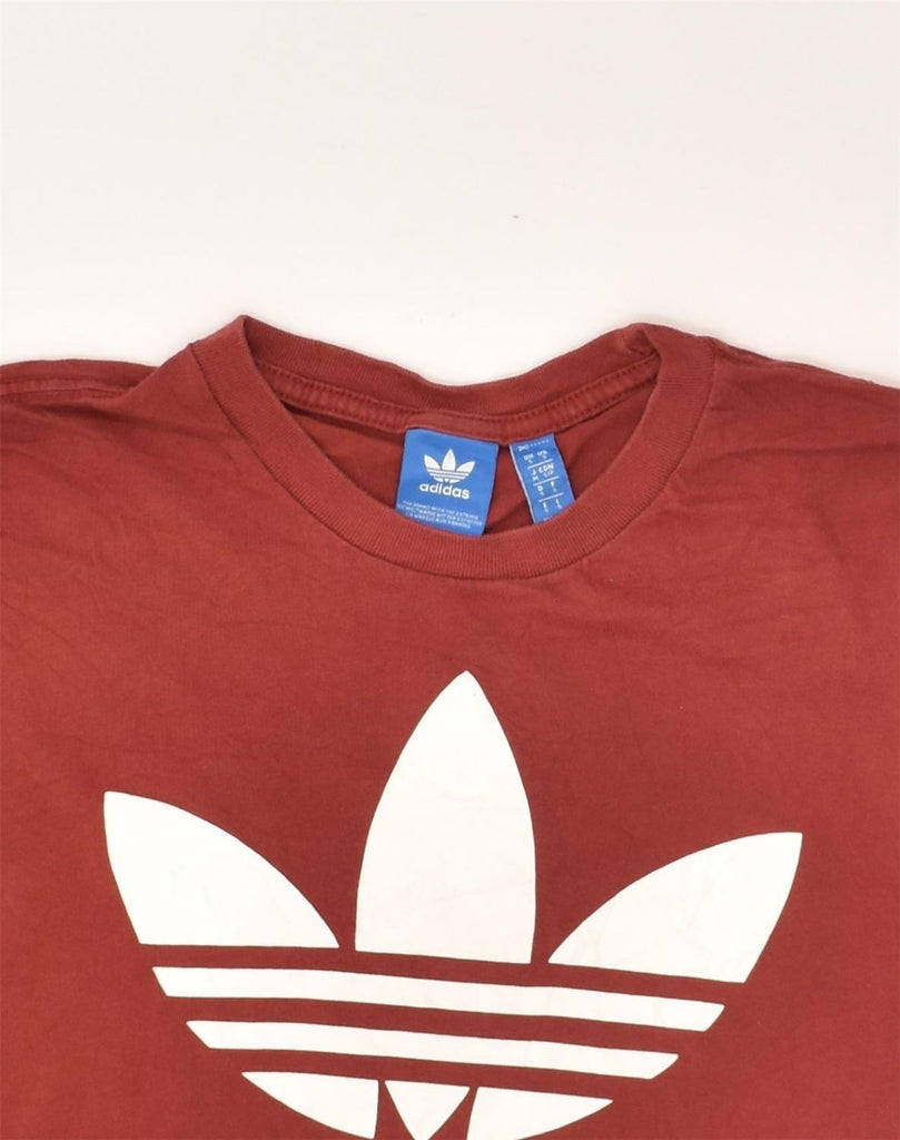 ADIDAS Mens Graphic T-Shirt Top Small Burgundy Cotton | Vintage Adidas | Thrift | Second-Hand Adidas | Used Clothing | Messina Hembry 