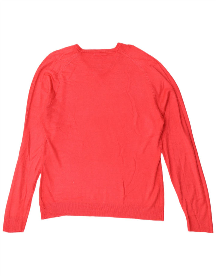 Marks & Spencer Mens Autograph V-Neck Jumper Sweater Large Red Acrylic