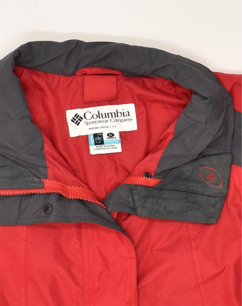 COLUMBIA Womens Oversized Windbreaker Jacket UK 18 XL Red Colourblock | Vintage Columbia | Thrift | Second-Hand Columbia | Used Clothing | Messina Hembry 