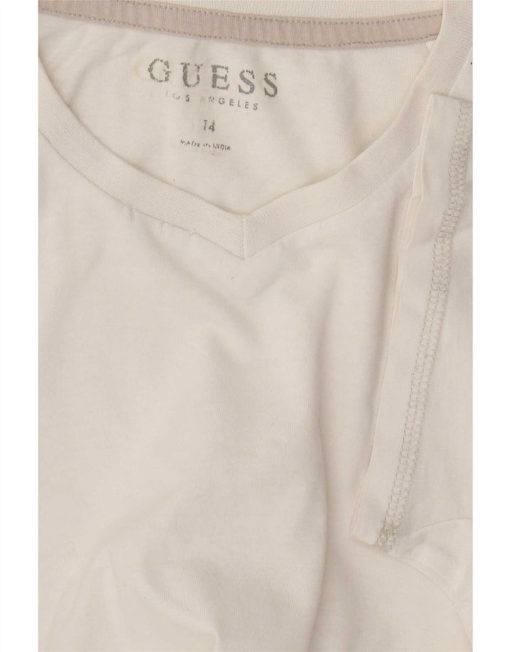 Guess Womens Graphic T-Shirt Top UK 14 Medium White