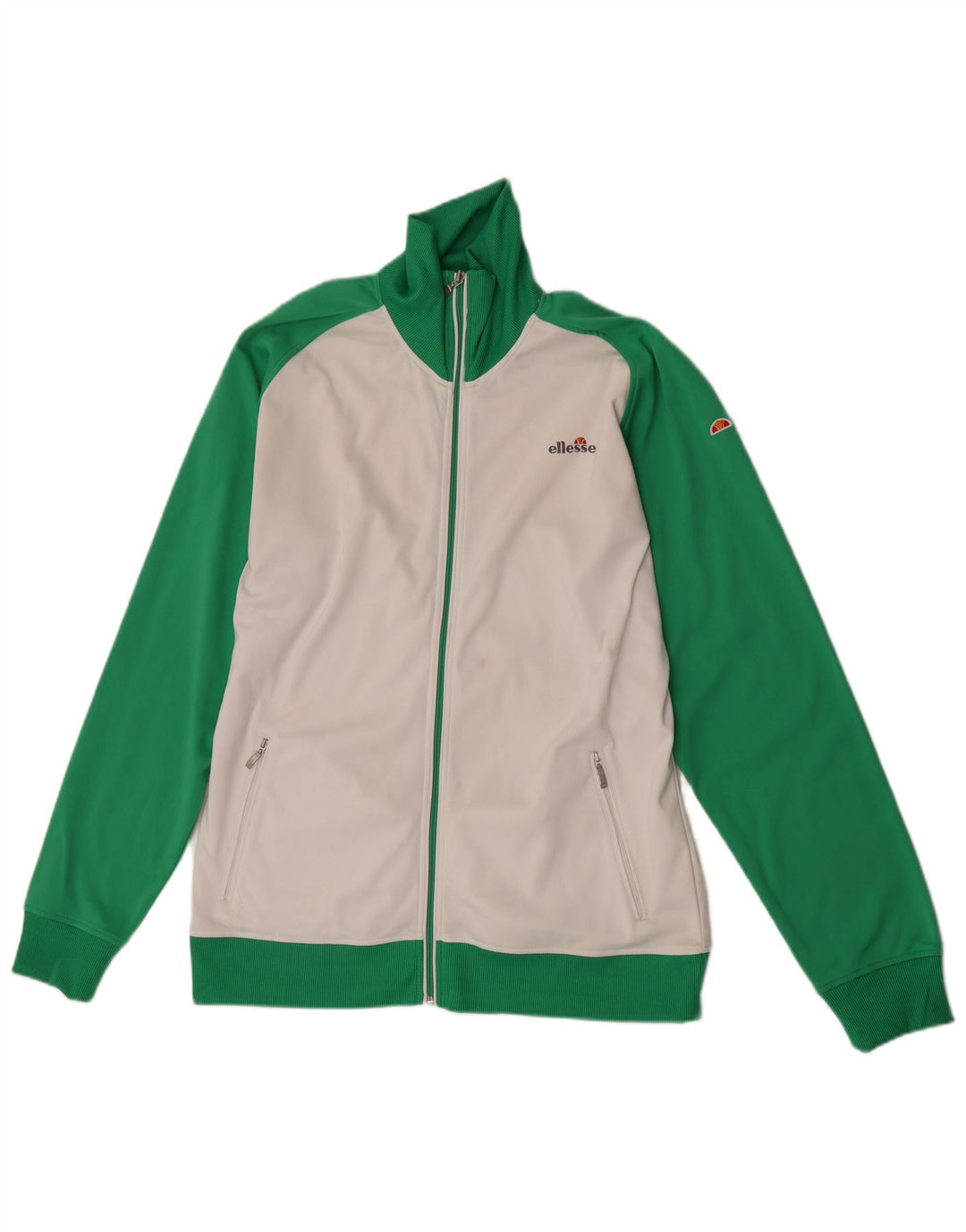 Ellesse Womens Tracksuit Top Jacket UK 20 2XL White Colourblock Polyester