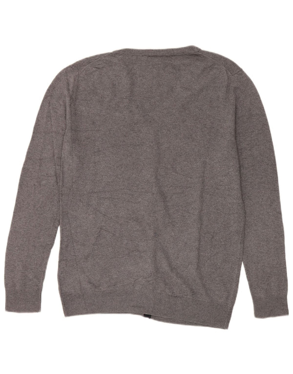Ellesse Womens Cardigan Sweater UK 14 Large Grey Cotton