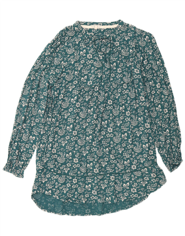 Fat Face Womens Basic Dress UK 12 Medium Blue Floral Viscose