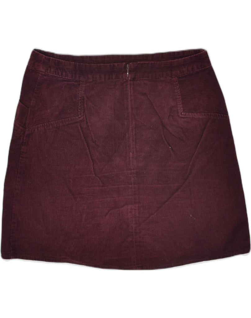 OASIS Womens Mini Corduroy Skirt UK 14 Large W32 Burgundy Cotton | Vintage Oasis | Thrift | Second-Hand Oasis | Used Clothing | Messina Hembry 