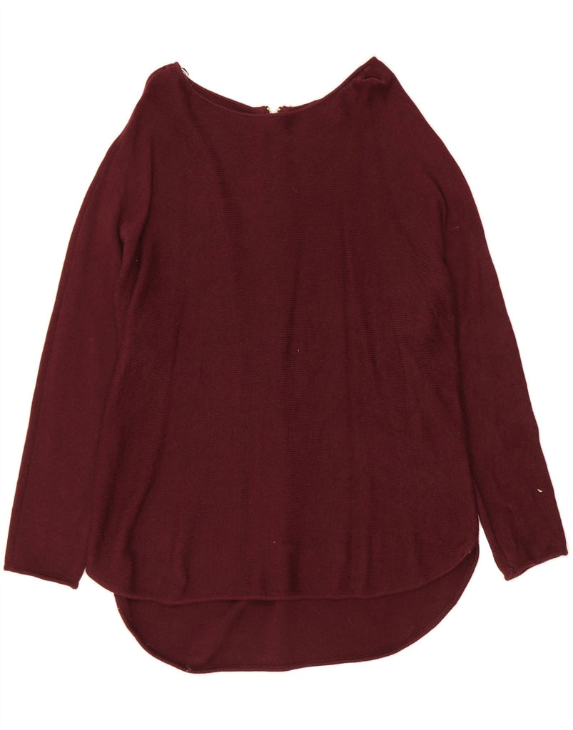 MICHAEL KORS Womens Oversized Boat Neck Jumper Sweater UK 18 XL Burgundy Vintage Michael Kors and Second-Hand Michael Kors from Messina Hembry 