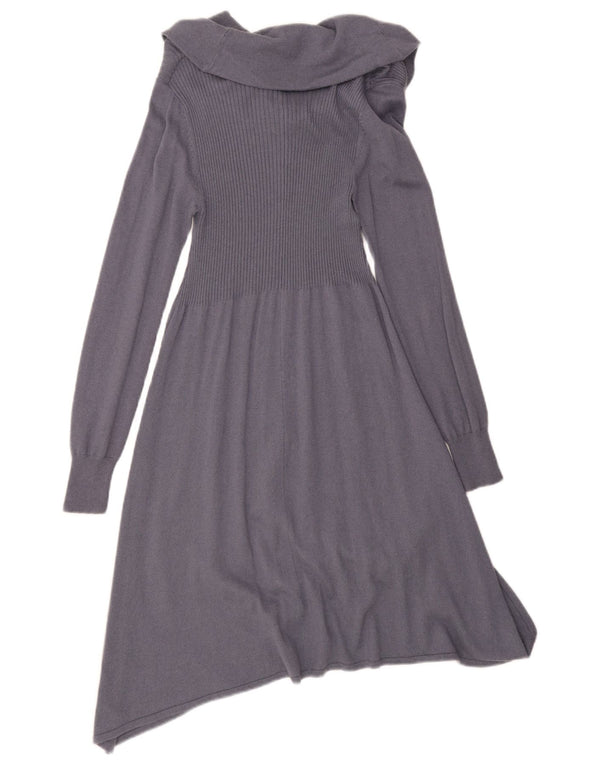 Marks & Spencer Womens Long Sleeve Jumper Dress UK 8 Small Grey