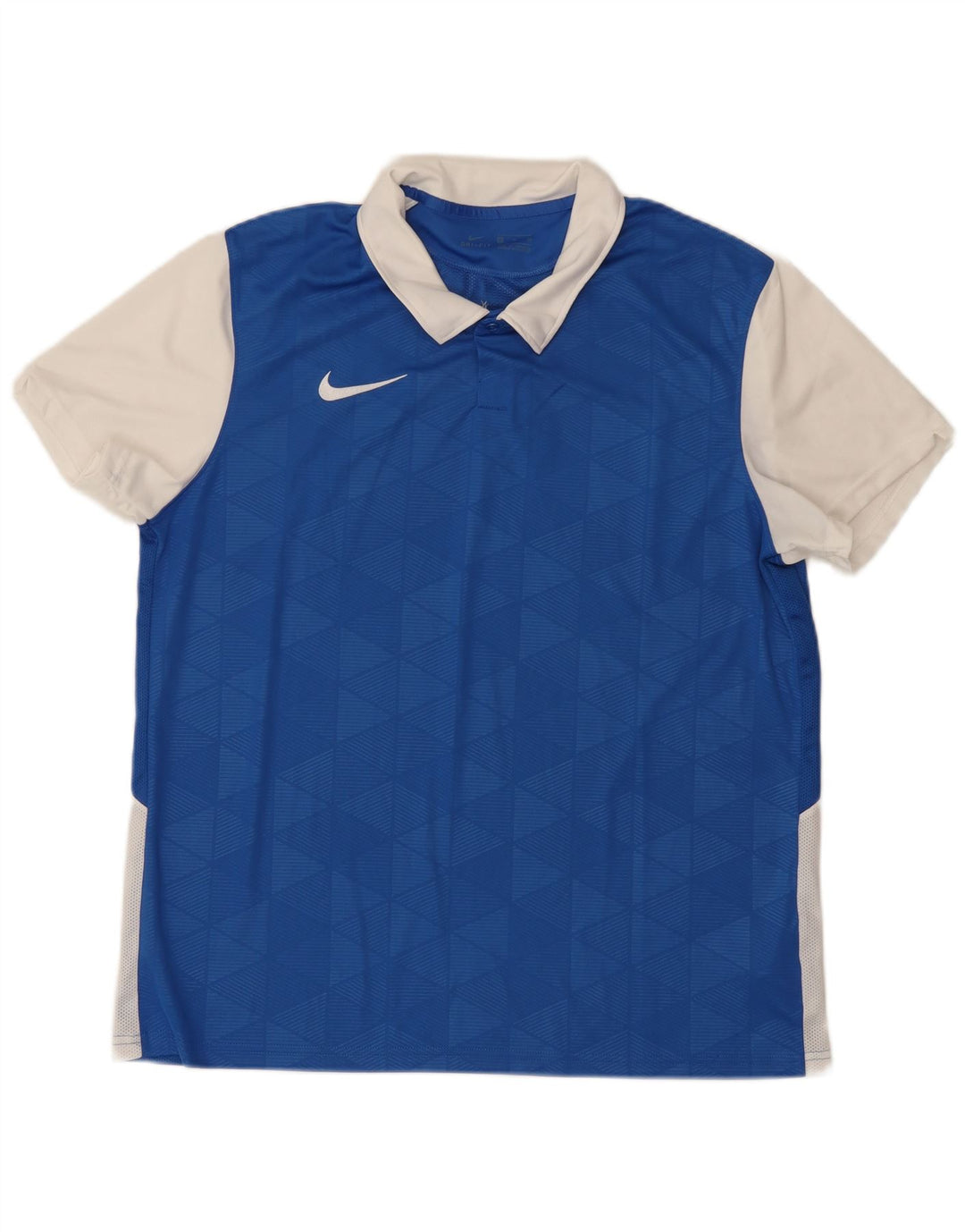 NIKE Mens Polo Shirt XL Blue Colourblock Polyester