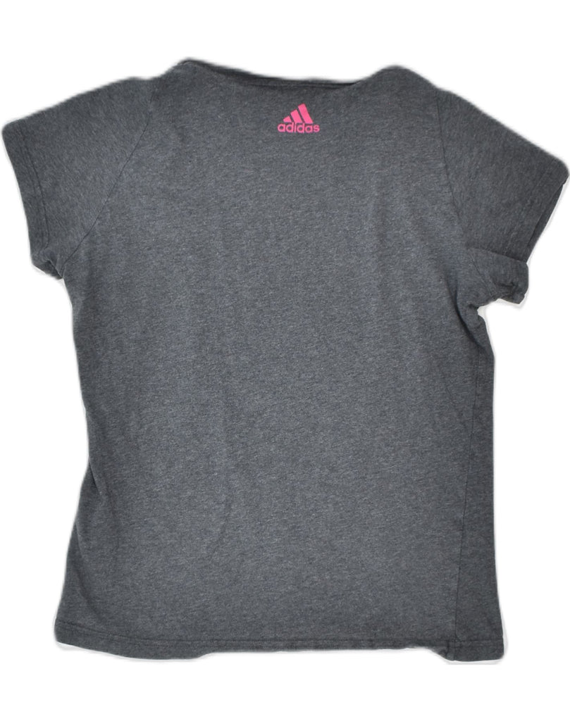 ADIDAS Womens Graphic T-Shirt Top UK 12/14 Medium Grey Cotton | Vintage | Thrift | Second-Hand | Used Clothing | Messina Hembry 