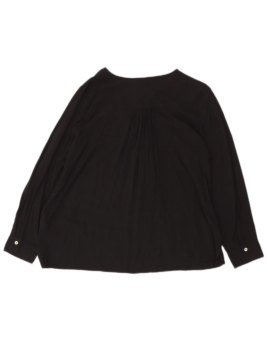 MARKS & SPENCER Womens Long Sleeve Blouse Top UK 16 Large  Black Viscose