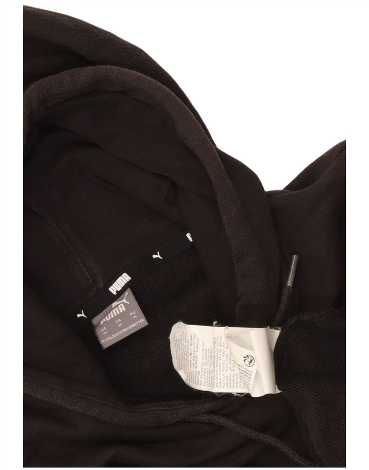 Puma Womens Hoodie Jumper UK 12 Medium Black Cotton