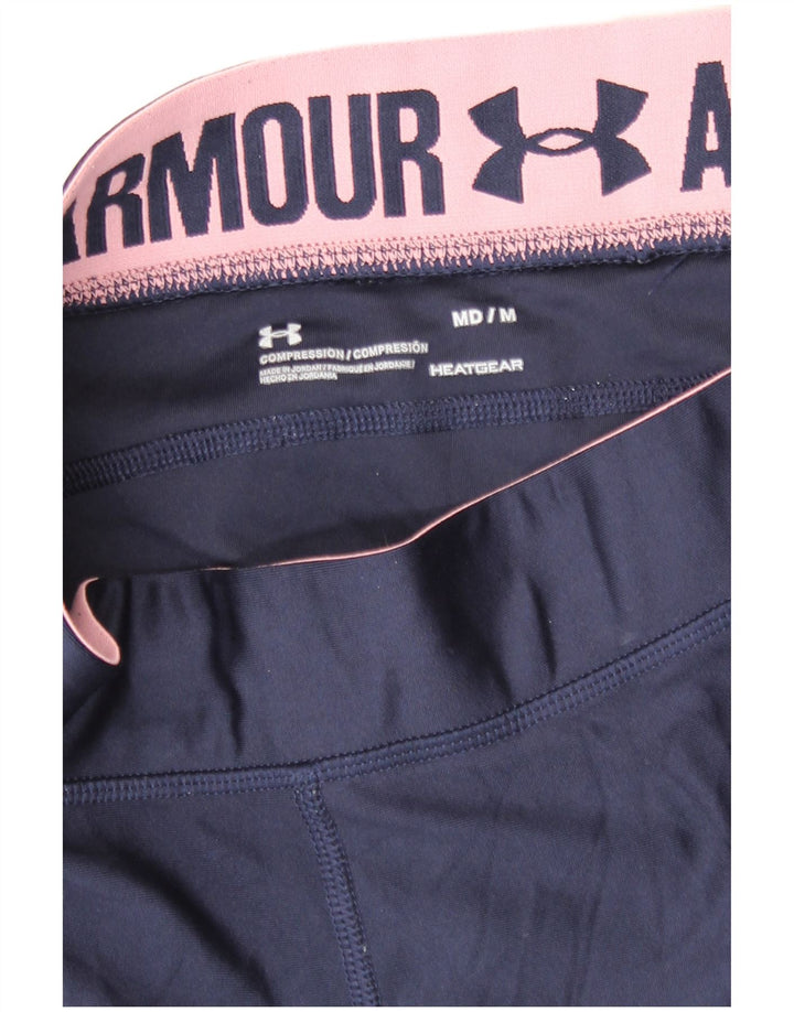 Under Armour Womens Crop Graphic Leggings UK 12 Medium  Navy Blue
