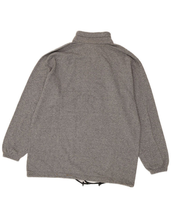 Champion Mens Graphic Zip Neck Sweatshirt Jumper Large Grey Flecked Cotton