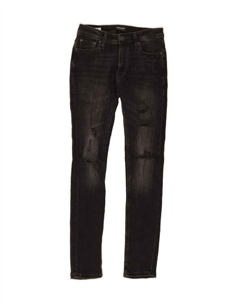 JACK & JONES Mens Distressed Skinny Jeans W29 L32 Black Cotton Vintage Jack & Jones and Second-Hand Jack & Jones from Messina Hembry 
