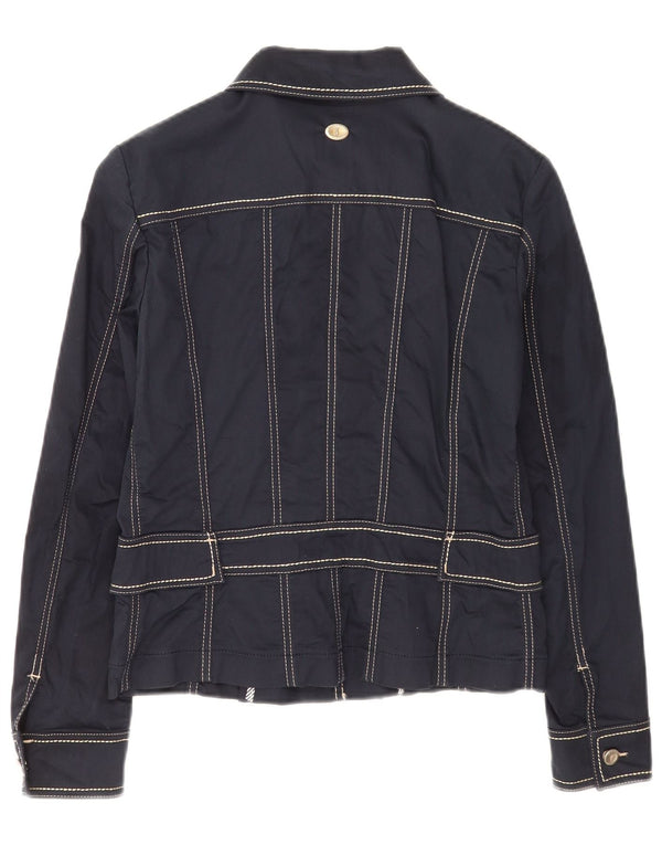 Trussardi Jeans Womens Bomber Jacket IT 44 Medium Navy Blue