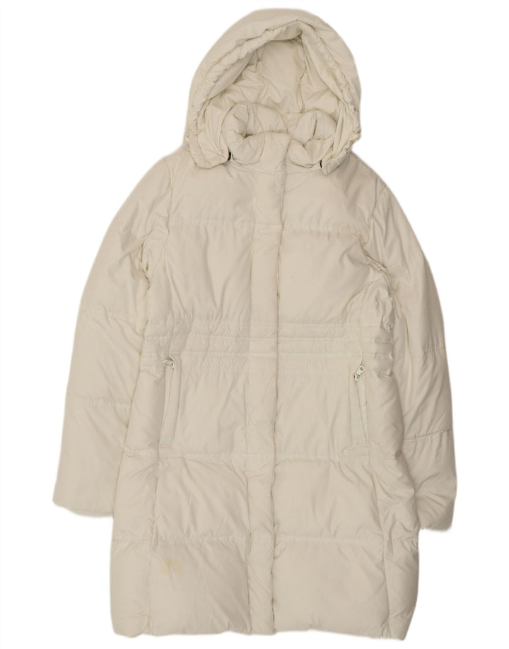 Gas Womens Hooded Padded Coat UK 14 Medium White Polyester