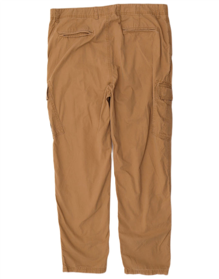 Marks & Spencer Mens Straight Cargo Trousers W38 L31 Brown Cotton
