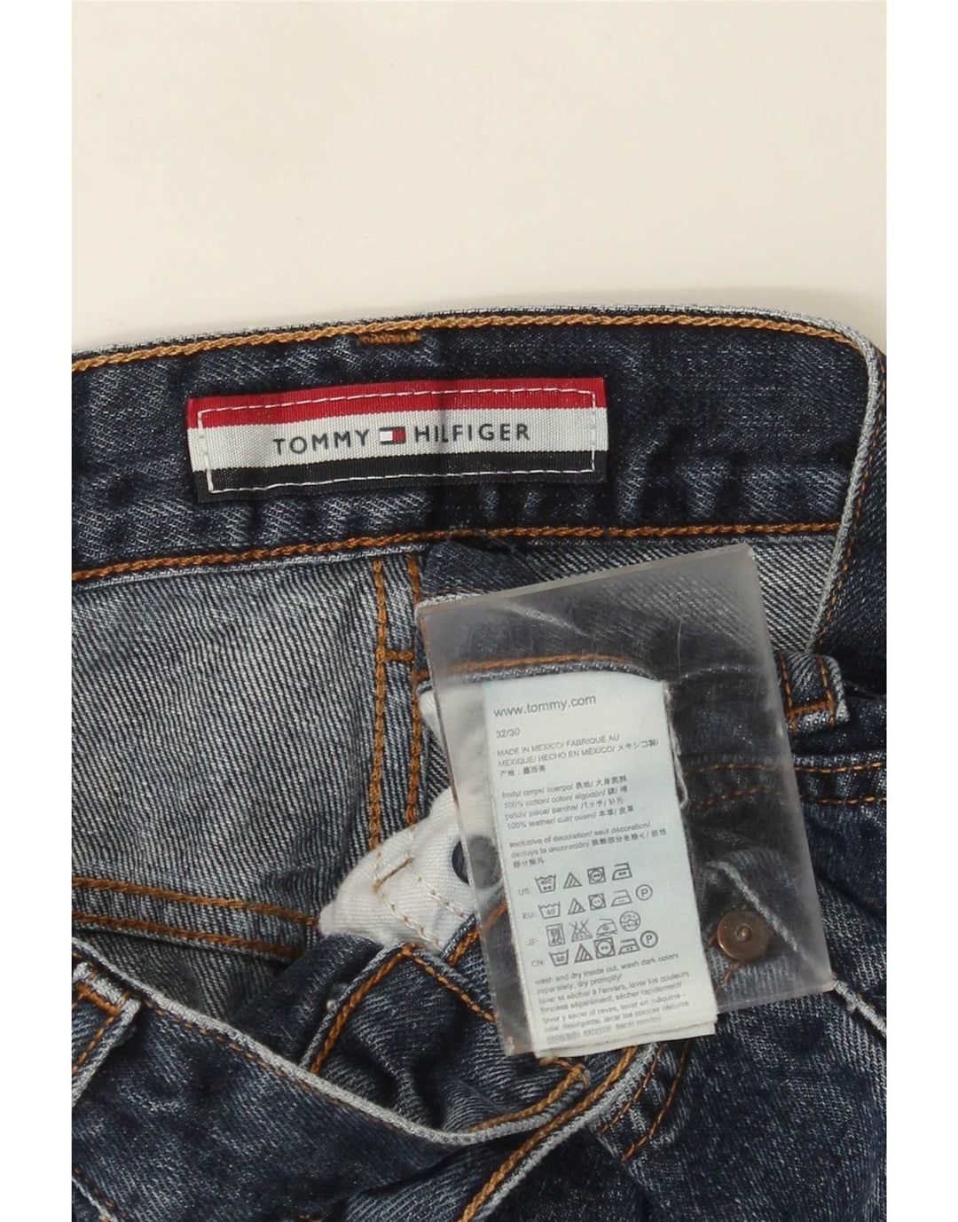 Tommy Hilfiger Mens Straight Jeans W32 L30 Blue Cotton