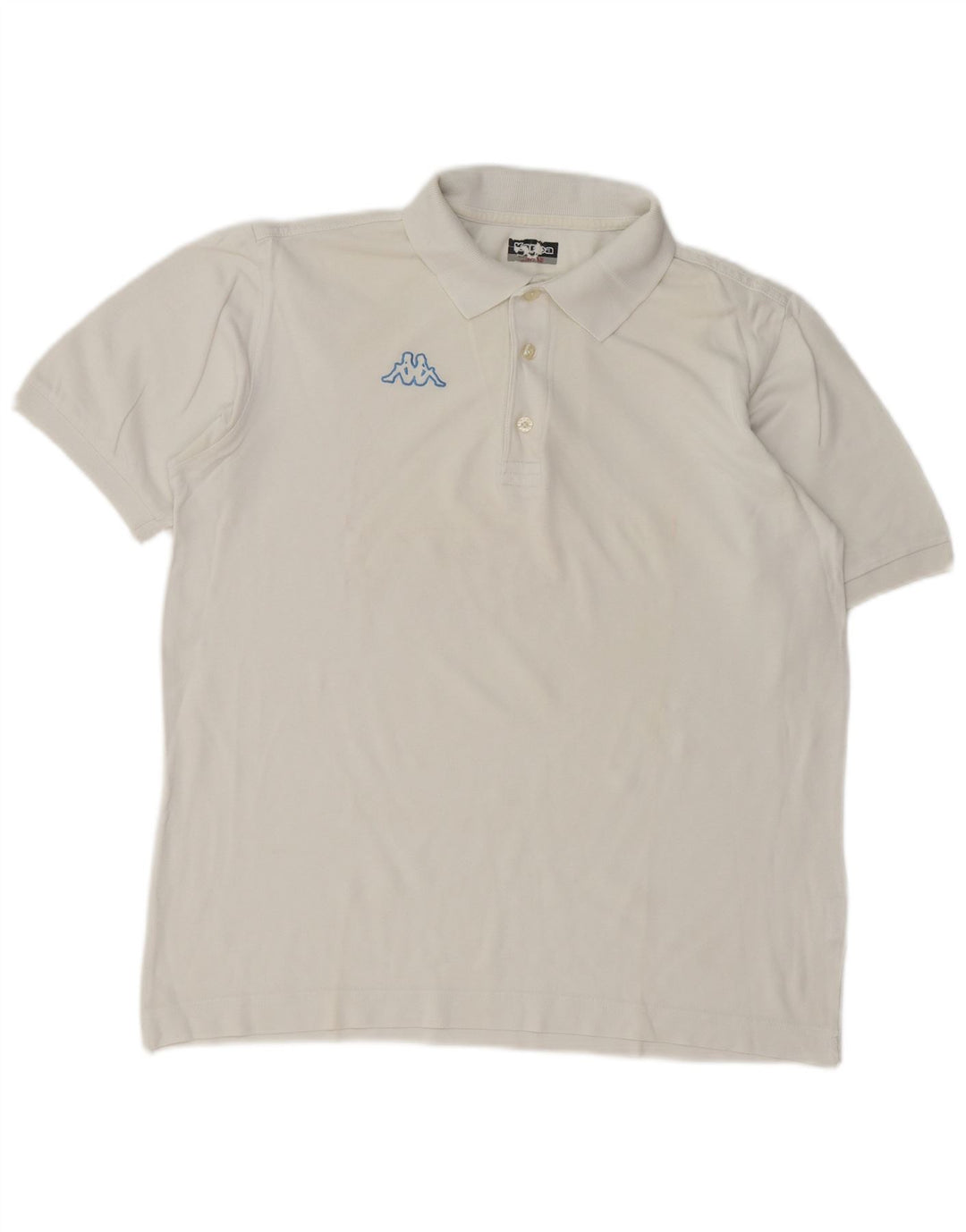 Kappa Mens Polo Shirt Large White Cotton