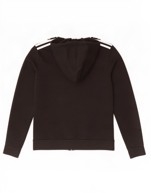 Adidas Womens Zip Hoodie Sweater UK 4/6 XS Black Cotton
