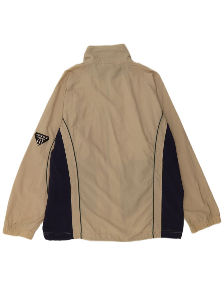 Asics Mens Tracksuit Top Jacket Large Beige Colourblock Polyester