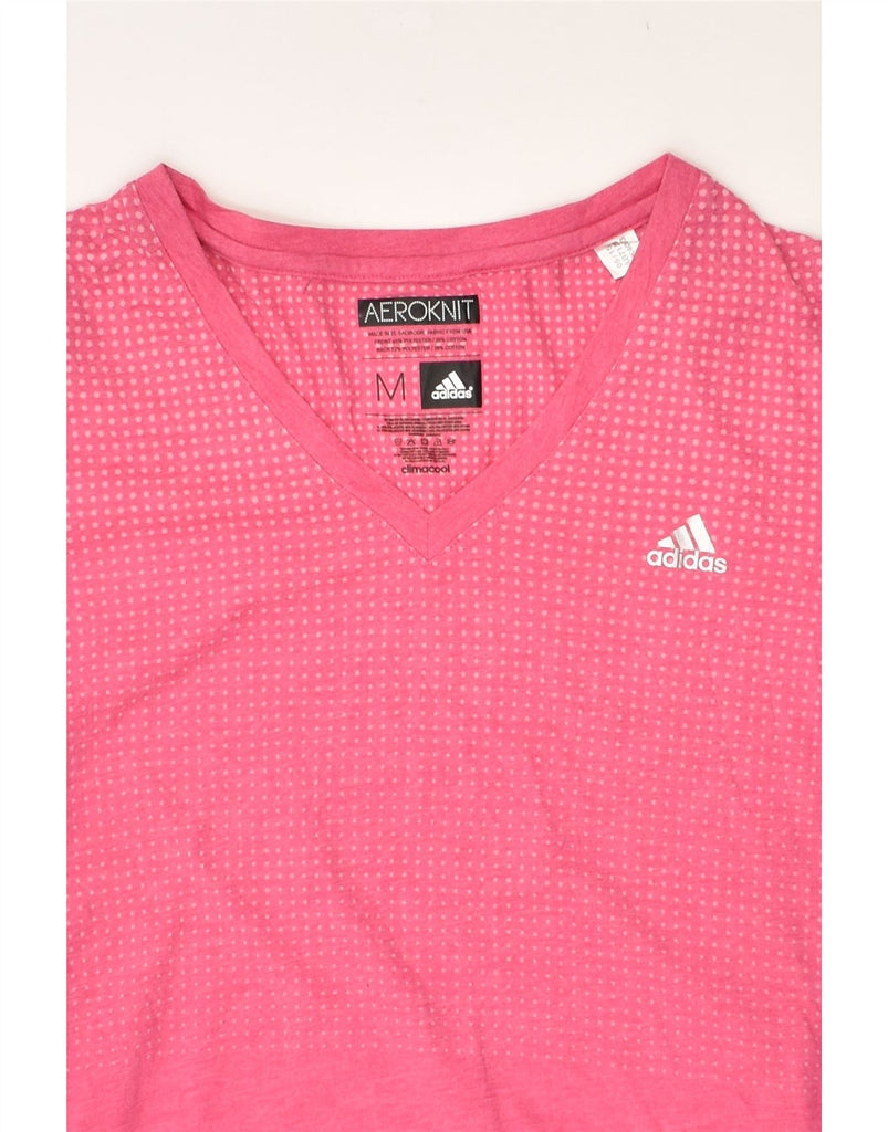 ADIDAS Womens T-Shirt Top UK 12 Medium Pink Spotted Cotton | Vintage Adidas | Thrift | Second-Hand Adidas | Used Clothing | Messina Hembry 