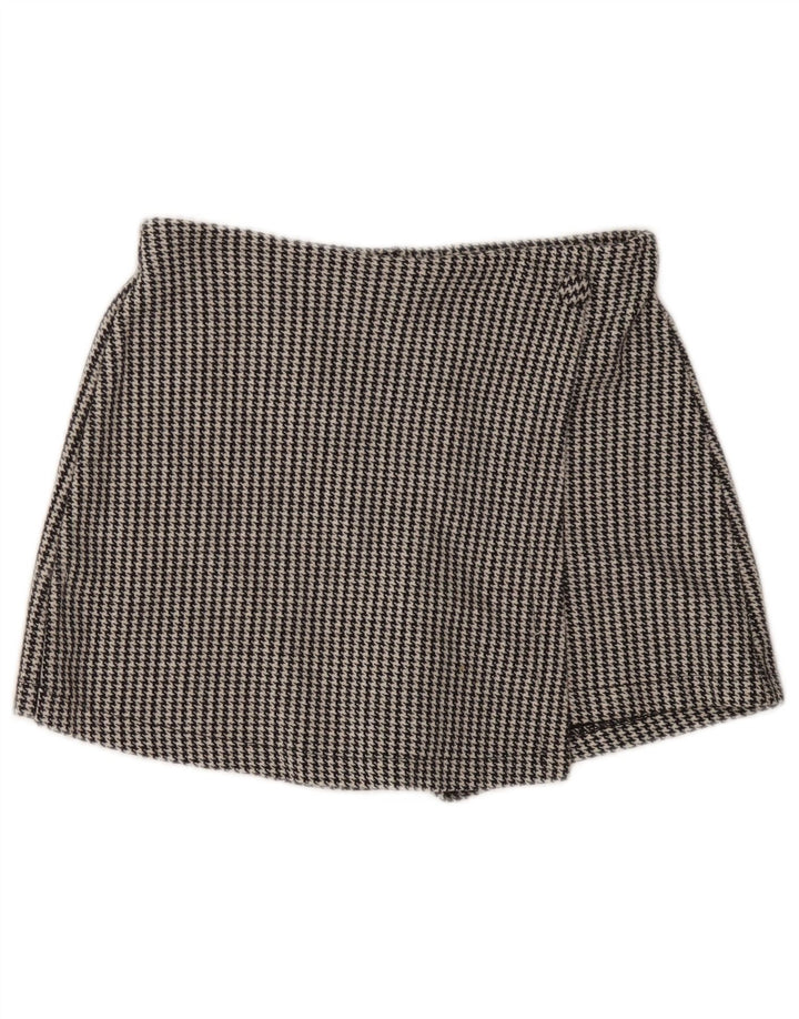 ZARA Girls Skort 11-12 Years W24  Black Houndstooth Cotton