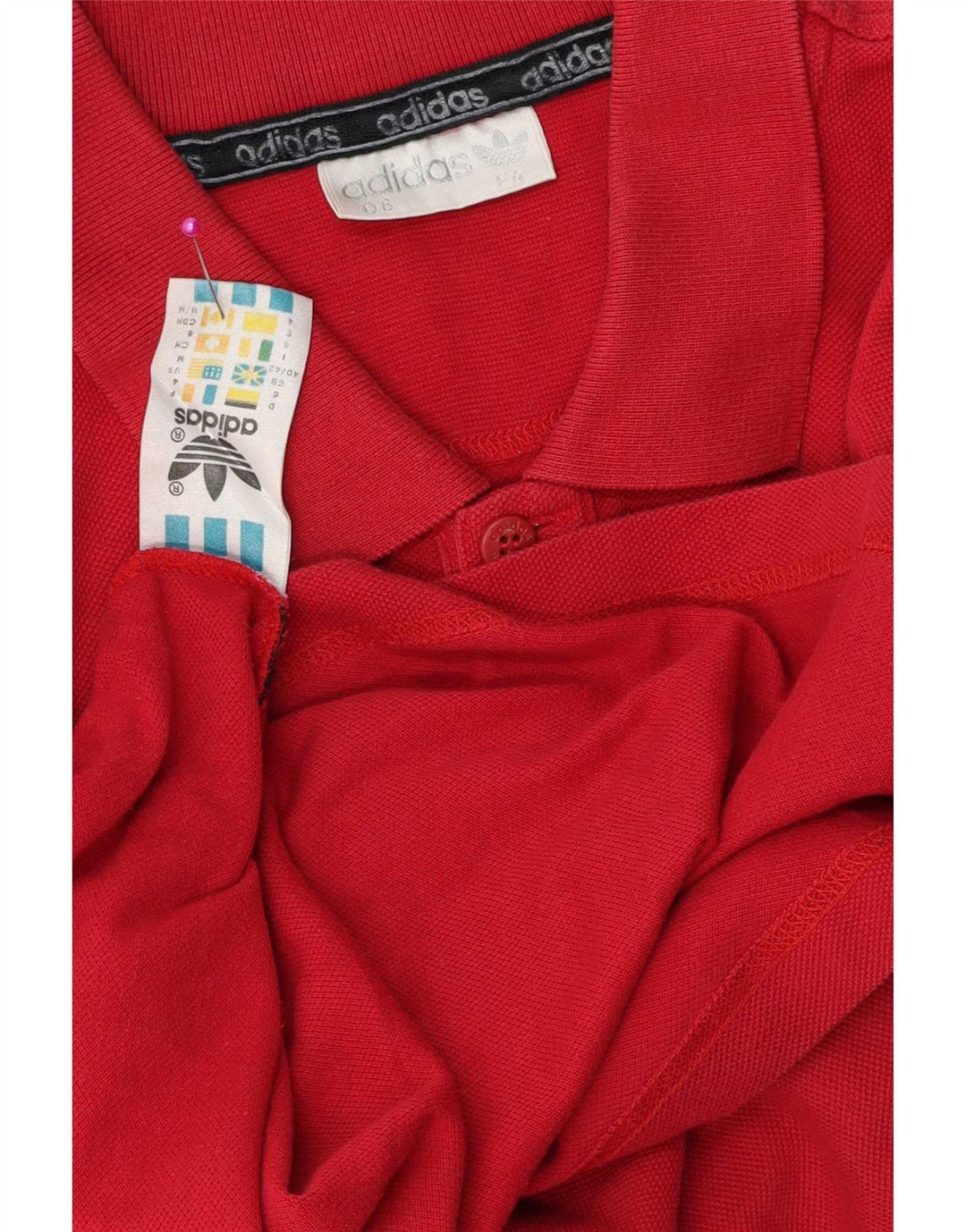 Adidas Mens Polo Shirt UK 40/42 Medium Red