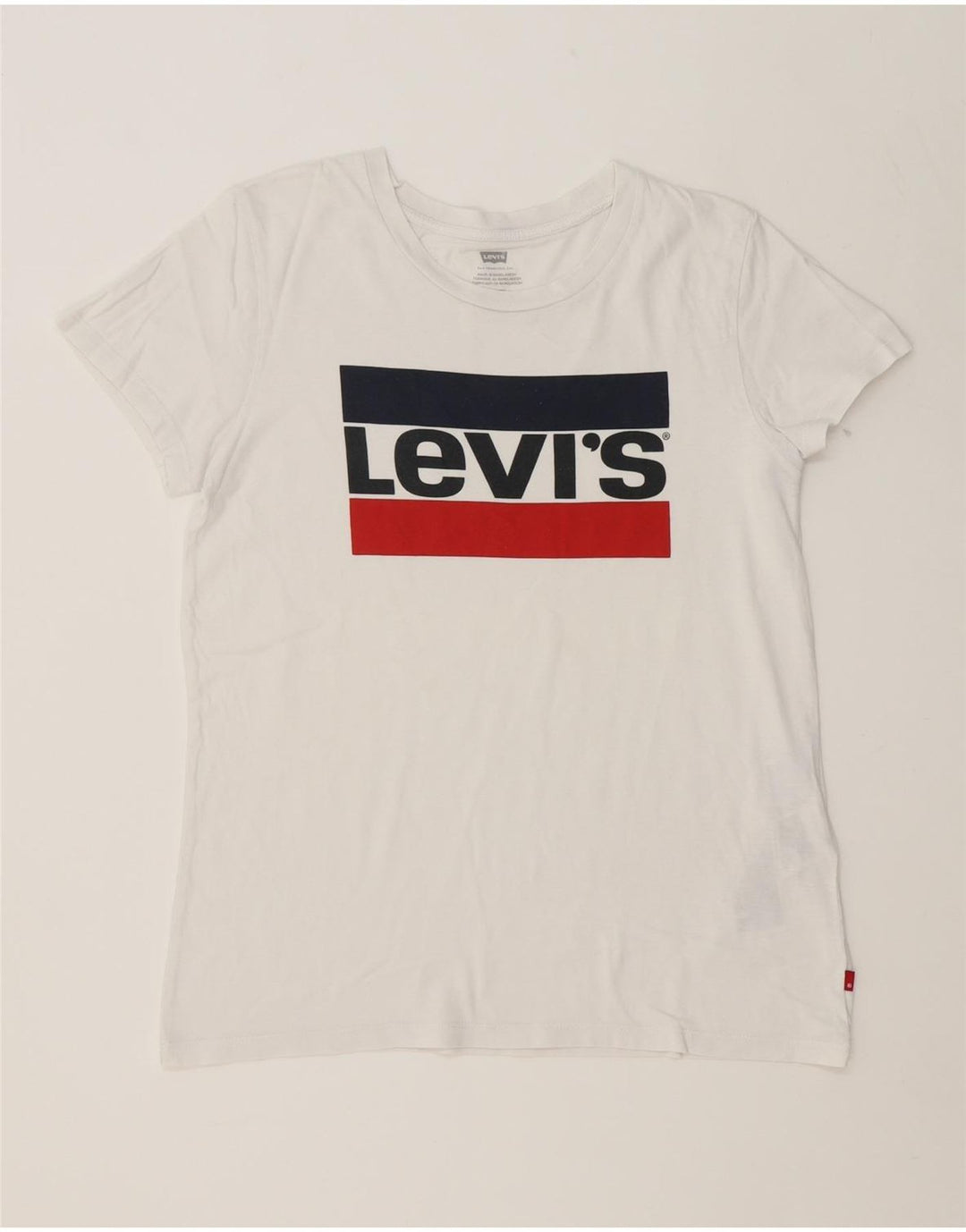 LEVI'S Mens Graphic T-Shirt Top Small White Cotton Vintage Levi's and Second-Hand Levi's from Messina Hembry 