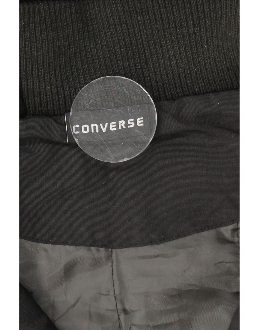 Converse Mens Hooded Padded Jacket UK 40 Large Black Nylon