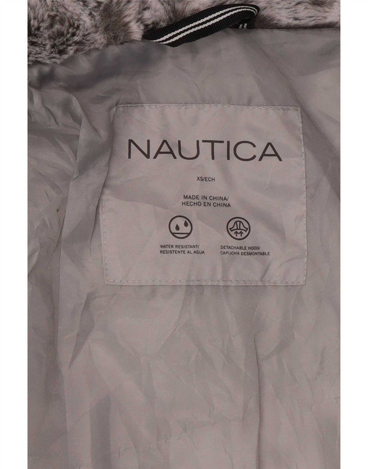 Nautica Womens Hooded Padded Jacket UK 6 XS Grey Polyester