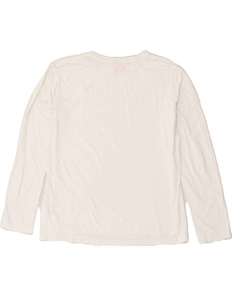 PUMA Mens Top Long Sleeve XL White Cotton | Vintage Puma | Thrift | Second-Hand Puma | Used Clothing | Messina Hembry 