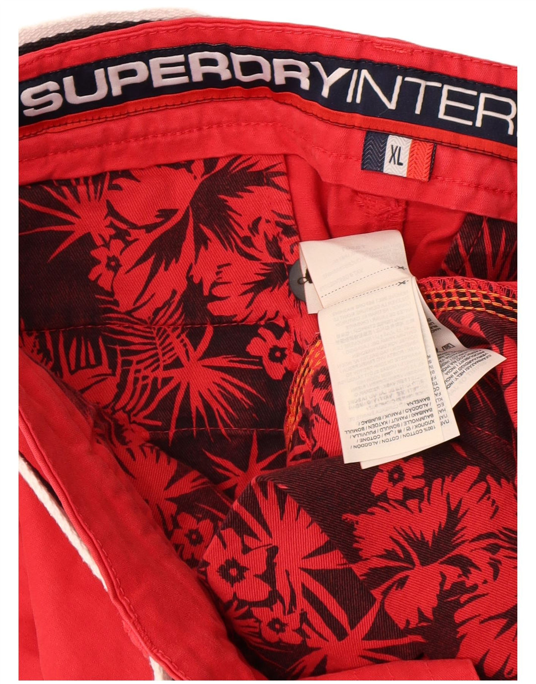 Superdry Mens Chino Shorts XL W36 Red Cotton