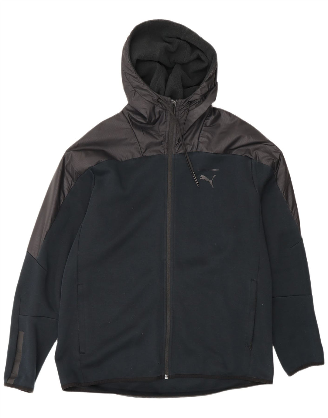 Puma Mens Hooded Tracksuit Top Jacket Large Black Colourblock