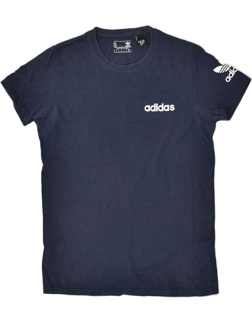 ADIDAS Mens T-Shirt Top Small Navy Blue Cotton | Vintage Adidas | Thrift | Second-Hand Adidas | Used Clothing | Messina Hembry 