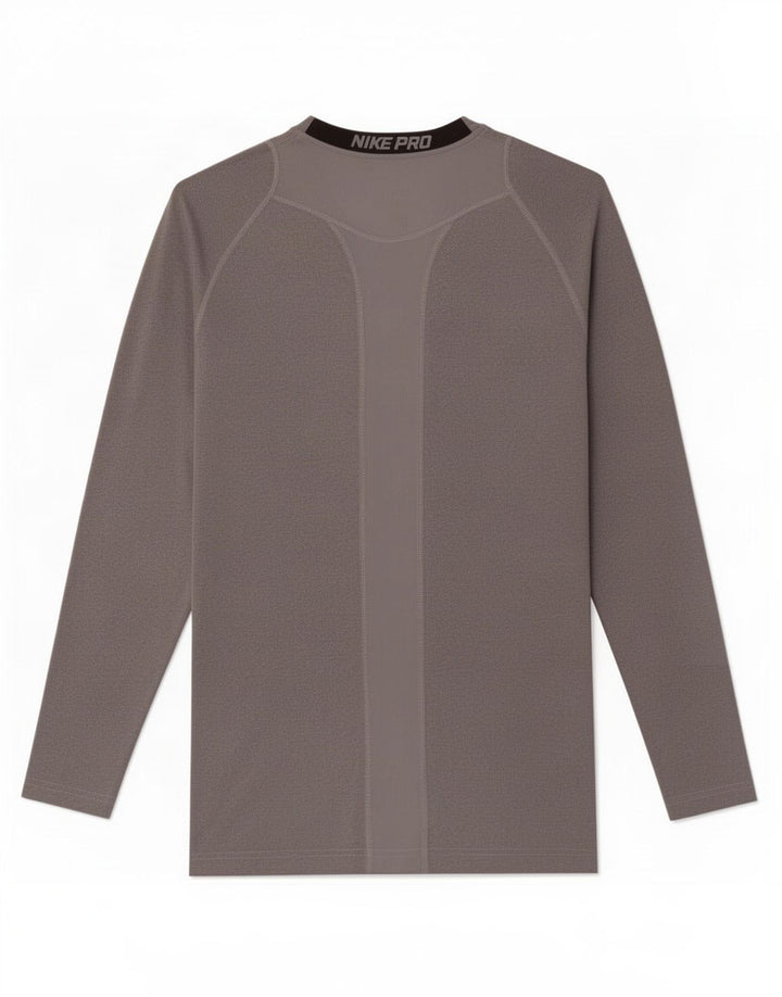 Nike Womens Dri Fit Top Long Sleeve UK 10 Small Grey Colourblock Polyester