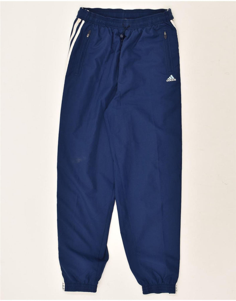 ADIDAS Womens Tracksuit Trousers Joggers UK 14 Medium Navy Blue Polyester | Vintage Adidas | Thrift | Second-Hand Adidas | Used Clothing | Messina Hembry 