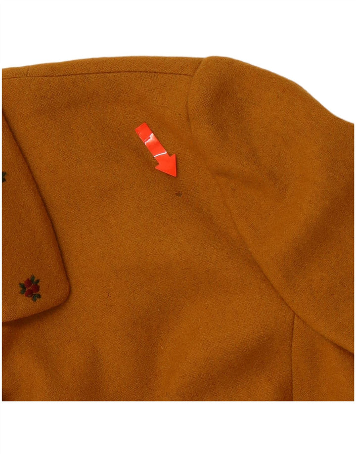 VINTAGE Womens 4 Button Blazer Jacket IT 38 XS Yellow Cotton