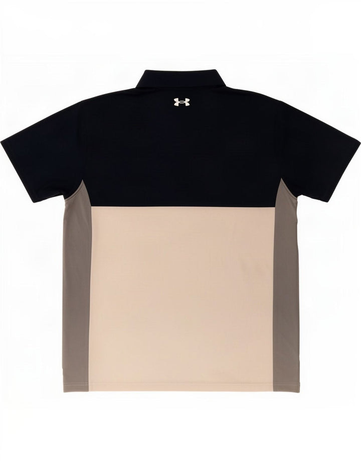 Under Armour Mens Polo Shirt XL Navy Blue Colourblock Elastane