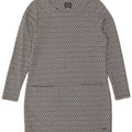 Joules Womens Long Sleeve Basic Dress UK 10 Small Grey Geometric Cotton