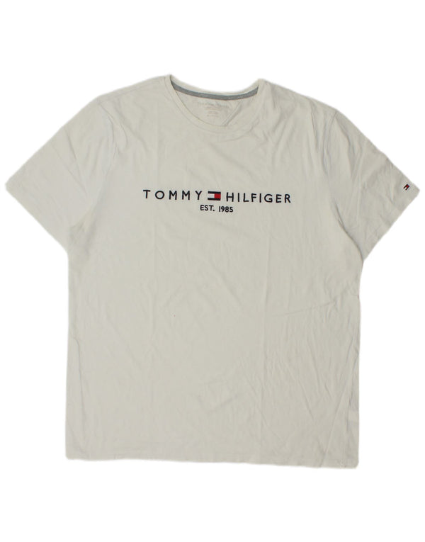 Tommy Hilfiger Mens Regular Fit Graphic T-Shirt Top XL White Cotton