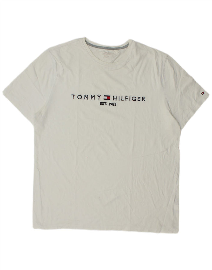Tommy Hilfiger Mens Regular Fit Graphic T-Shirt Top XL White Cotton