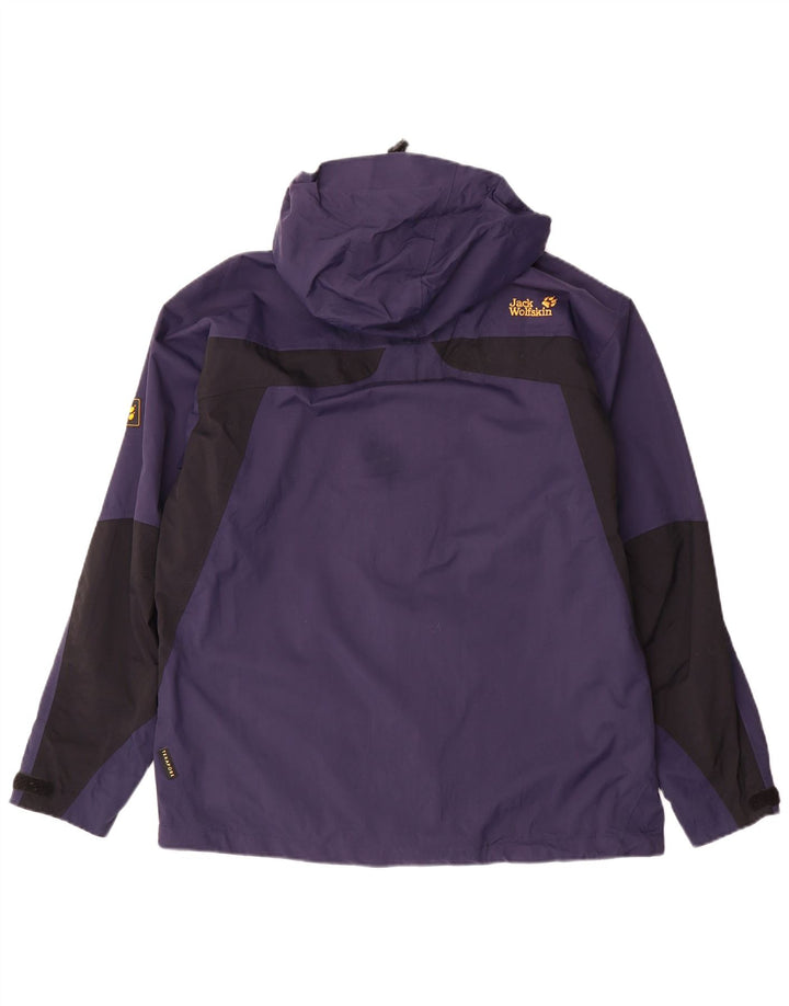 JACK WOLFSKIN Mens Rain Jacket UK 36/38 Medium Navy Blue Colourblock