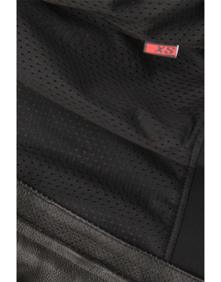AXO Womens Leather Racer Jacket UK 6 XS Black Colourblock