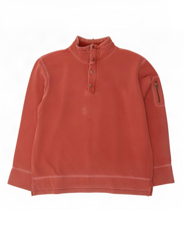 Gap Mens Zip Neck Sweatshirt Jumper XL Red Cotton