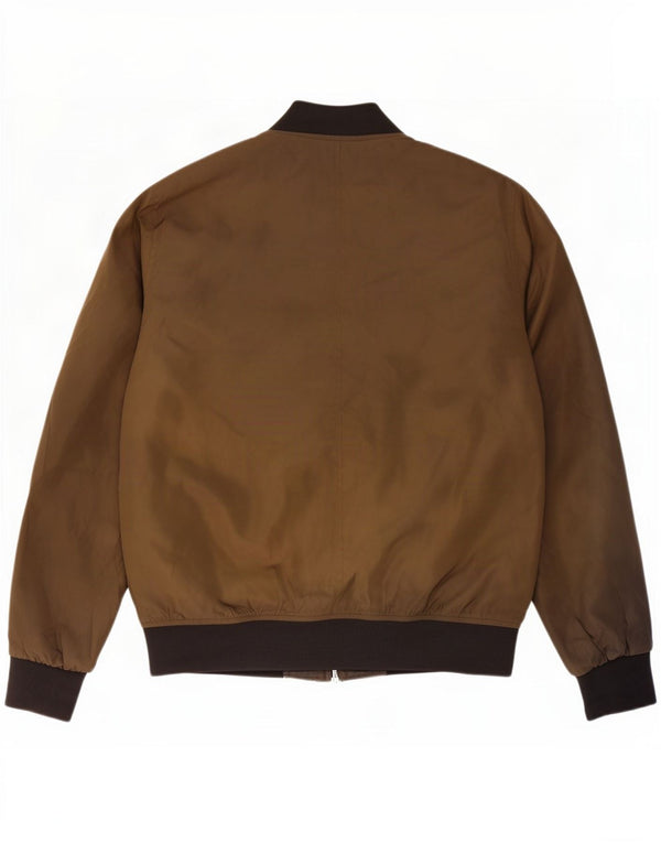 Zara Mens Bomber Jacket UK 40 Large Khaki Colourblock Polyester