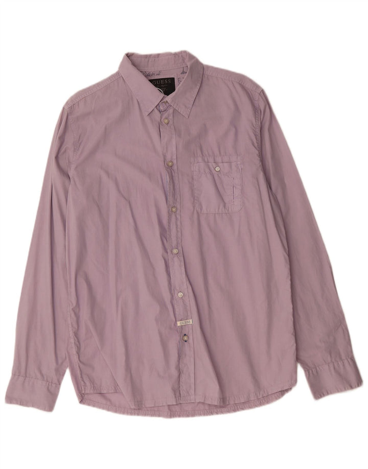 Guess Mens Shirt 2XL Purple Cotton