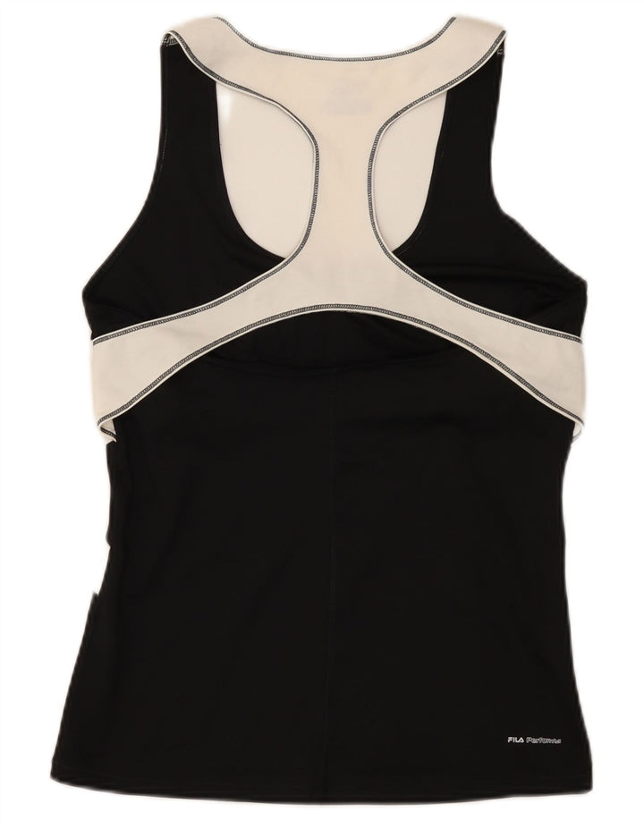 Fila Womens Vest Top UK 14 Large Black Colourblock Polyester