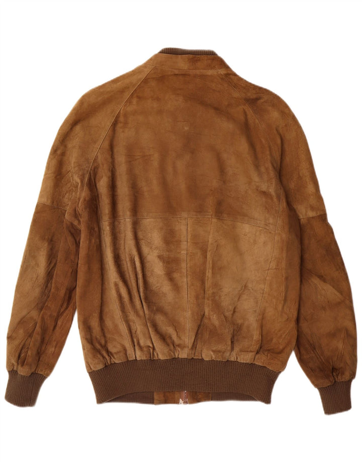 Vintage Mens Suede Bomber Jacket IT 52 XL Brown